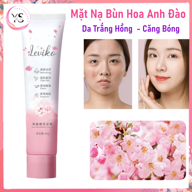 Mặt nạ ngủ trắng da Hoa Anh Đào LEVIKO 90g da căng mịn kiểm soát dầu làm sạch sâu