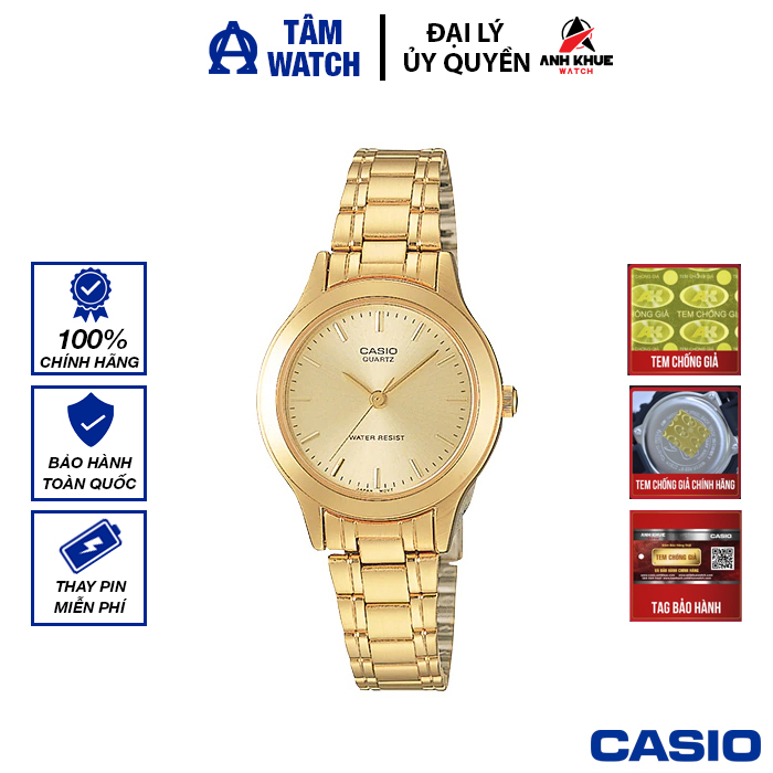 Đồng hồ nữ dây kim loại casio standard chính hãng anh khuê ltp-1128n-9ardf