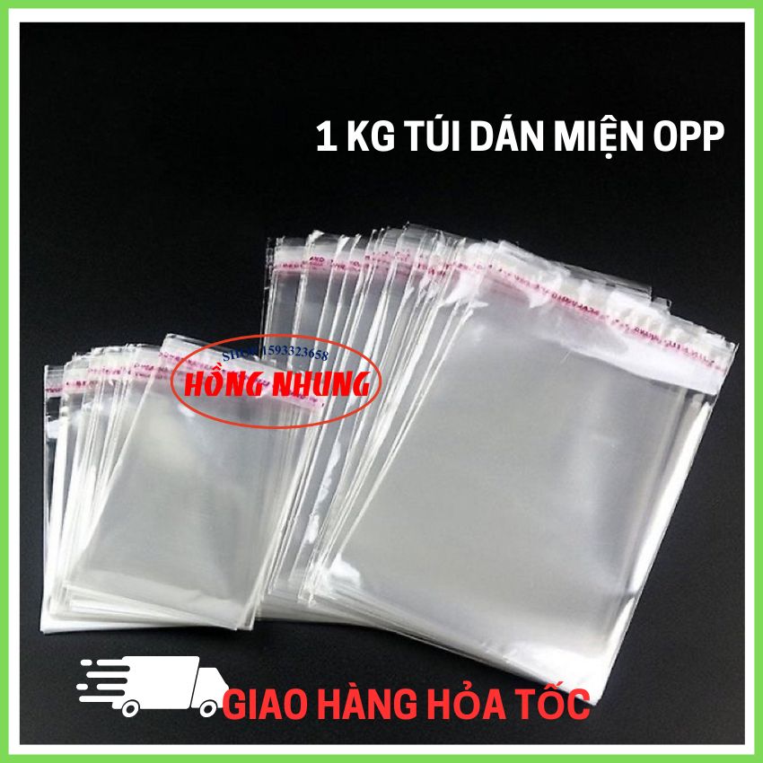 1 Kg túi OPP dán miệng / 1 kg túi bóng kính, dẻo dai, an tâm đóng gói hàng.