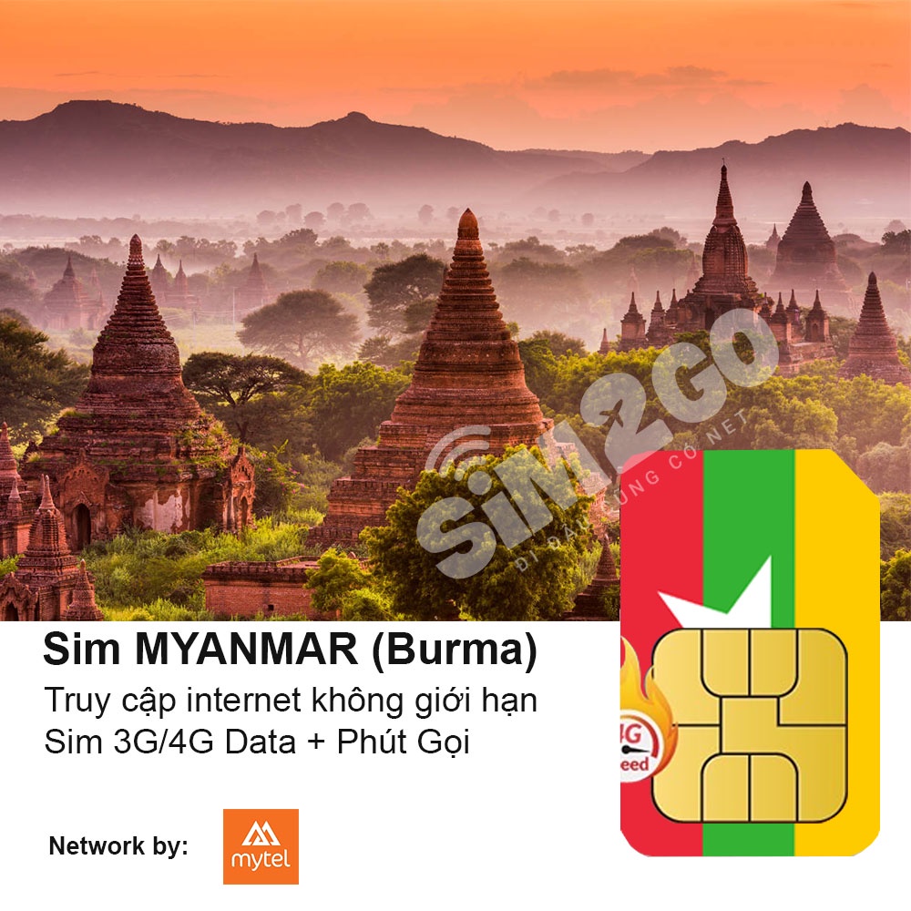 Sim data 4g myanmar sim du lịch quốc tế tốc độ cao tự động kích hoạt, dễ sử dụng
