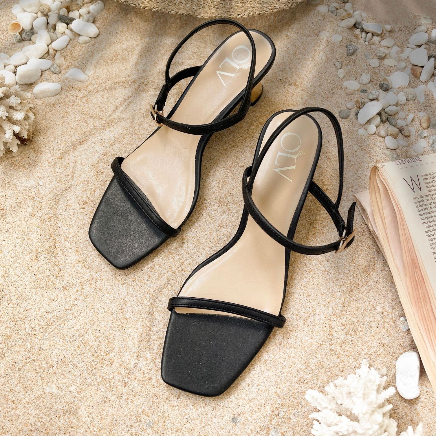 Olv - giày thin strap heels