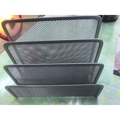 Khay lưới 3 ngăn đơn giản (9x18x13cm) để thư tài liệu đa năng cho bàn làm việc gọn gàng