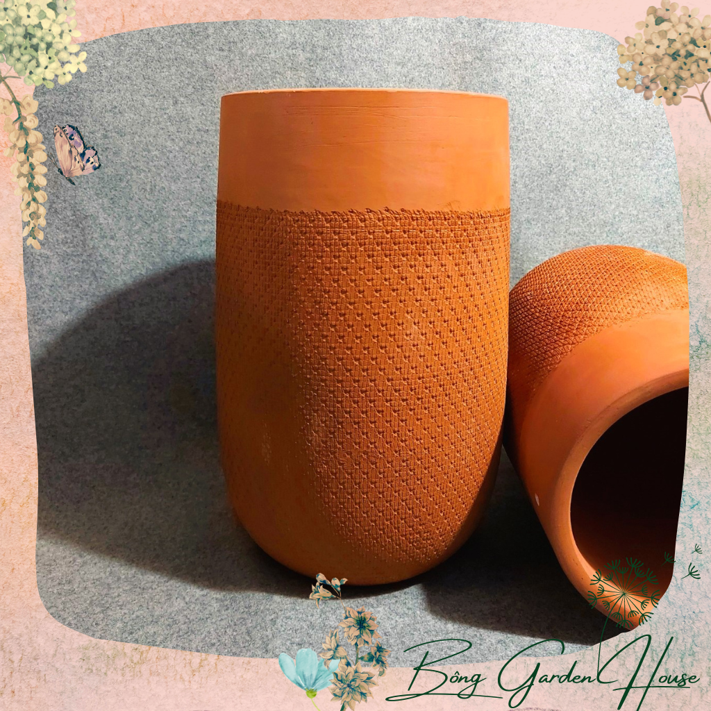 Chậu trồng cây, chậu đất nung giọt nước size lớn Bông Garden House