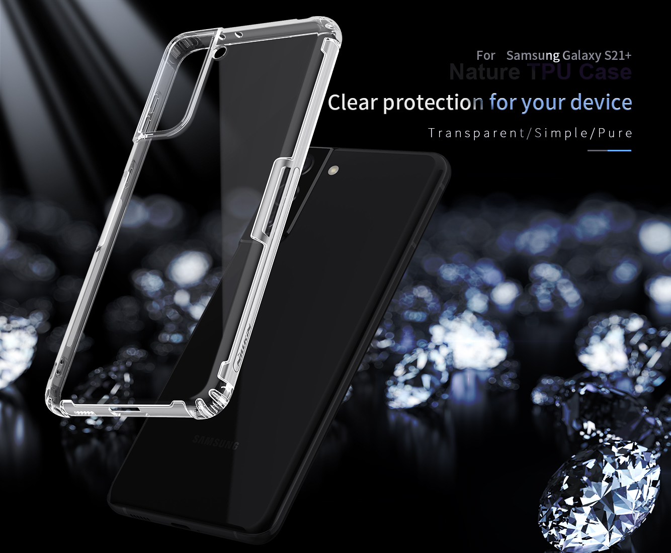 Ốp Lưng Silicon Nillkin Chống Sốc Cho Samsung Galaxy S21 Plus, Ốp Lưng Samsung S21 Plus Trong Suốt