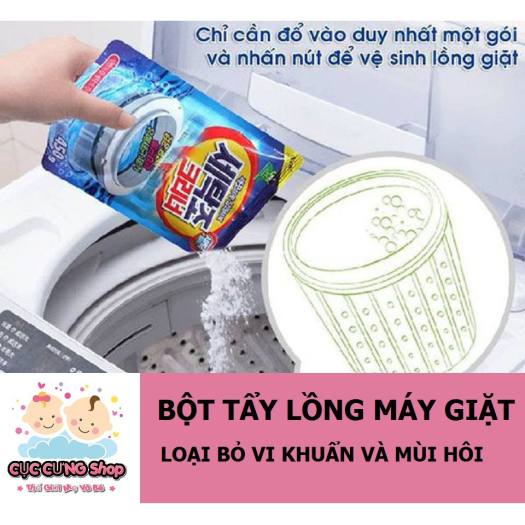 [HCM]Bột Tẩy Vệ Sinh Womu Chuyên Dùng Vệ Sinh Lồng Máy Giặt 110g