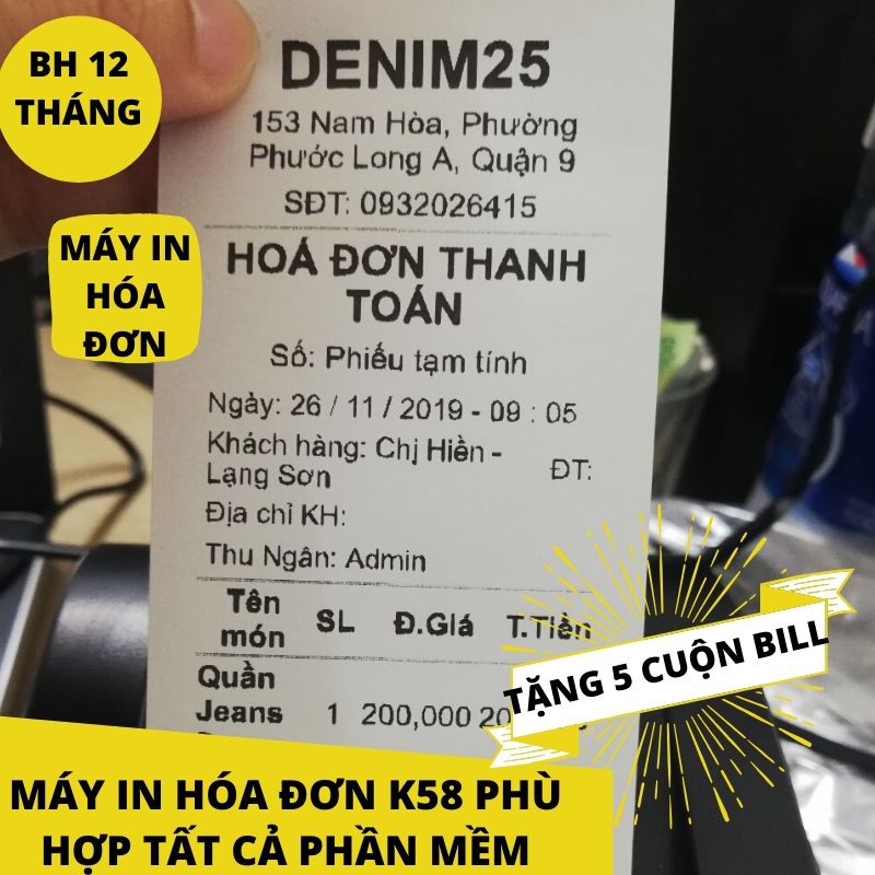 Máy in hóa đơn nhiệt khổ K58 Xprinter XP-58iih