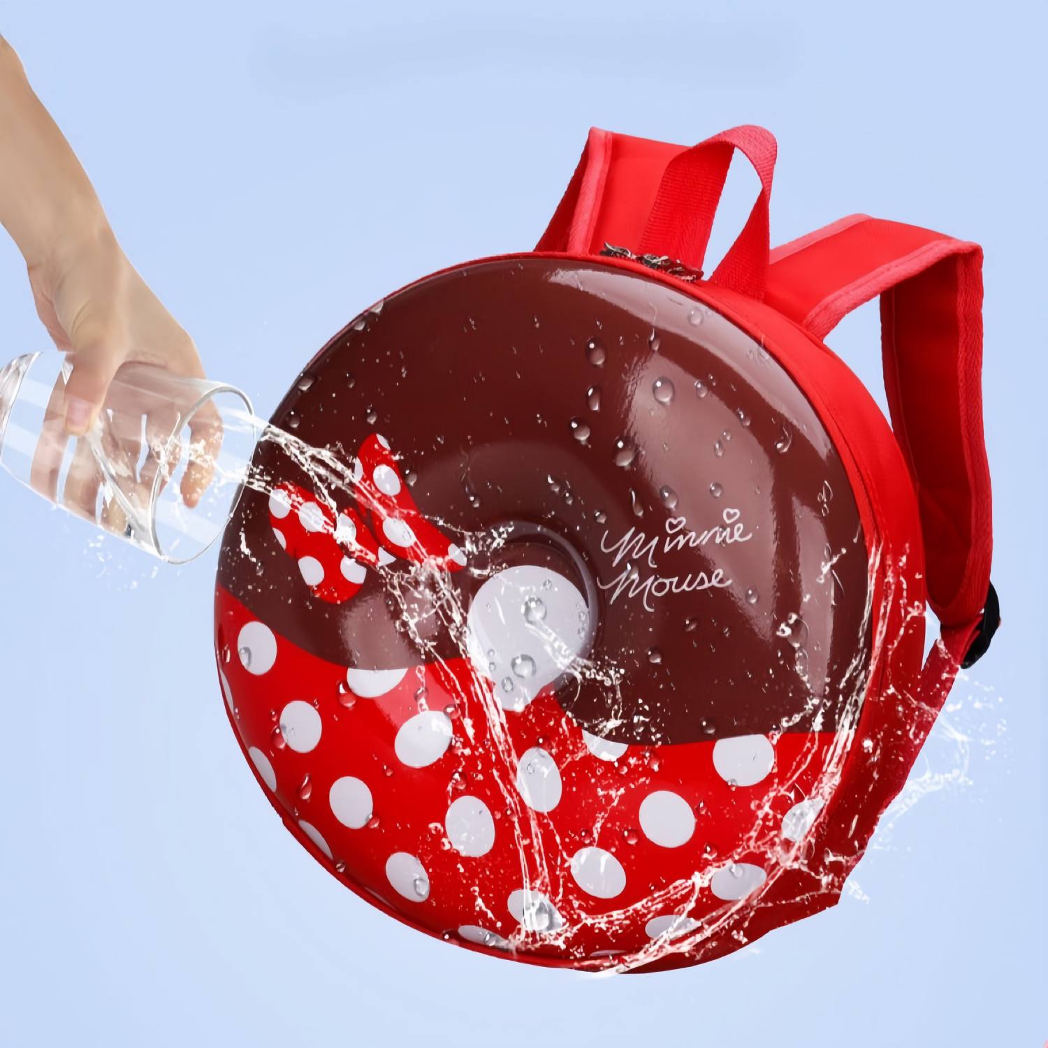 Balo mầm non cho trẻ em - balo donuts họa tiết mickey mouse & minie mouse cho bé trai bé gái