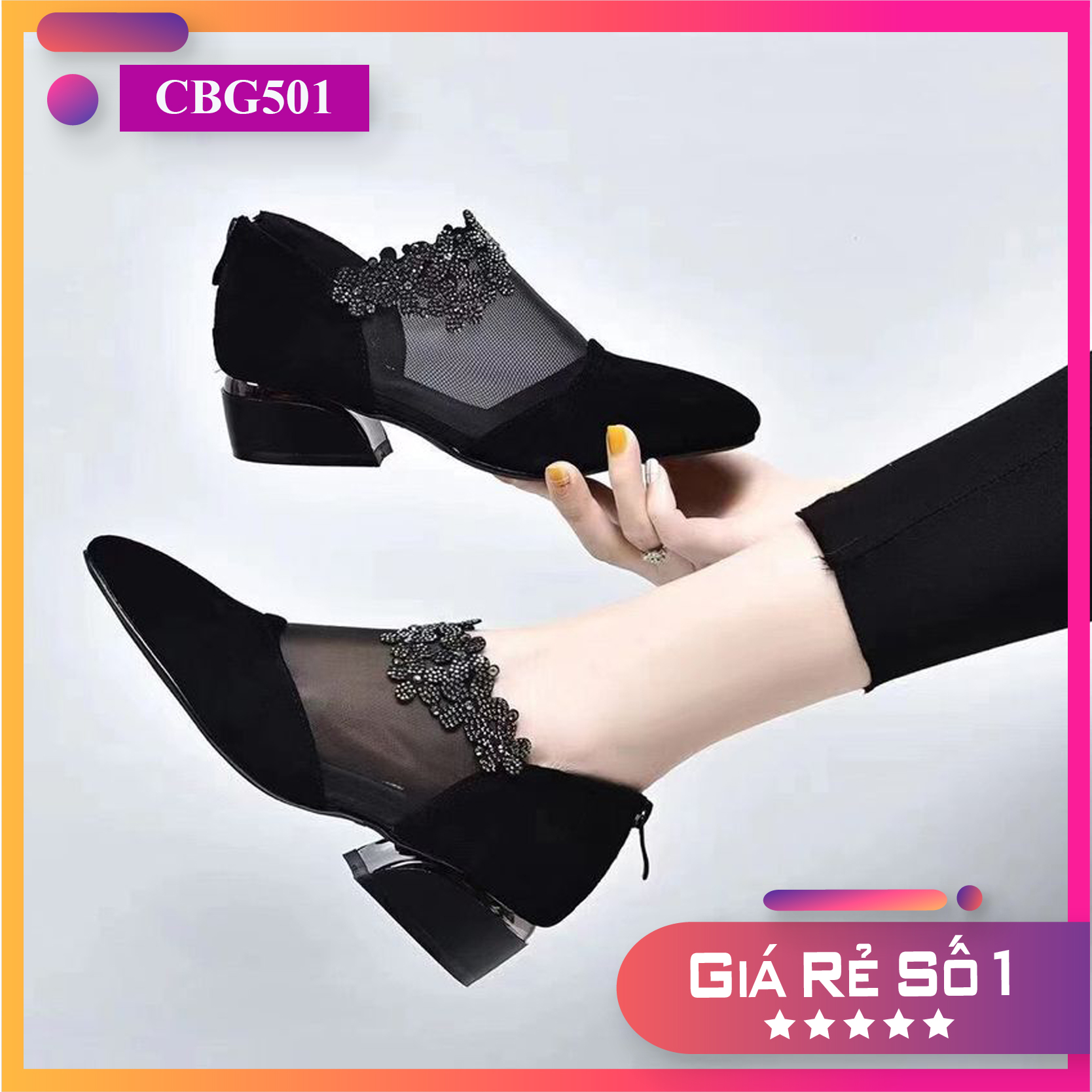 [XẢ HÀNG LẺ SIZE] Giày Cao Gót Nữ Hàn Quốc Cao Cấp tôn dáng CBG501
