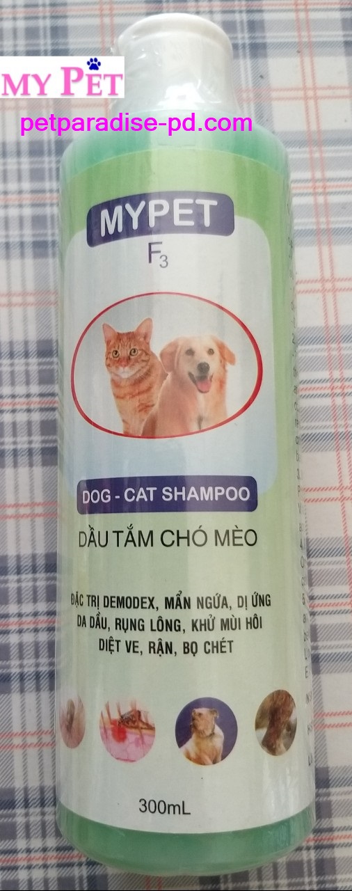 DẦU TẮM MYPET F3 300ml -  DIỆT BỌ CHÉT, VE, VIÊM DA, NẤM DA, GHẺ NGỨA CHO CHÓ MÈO
