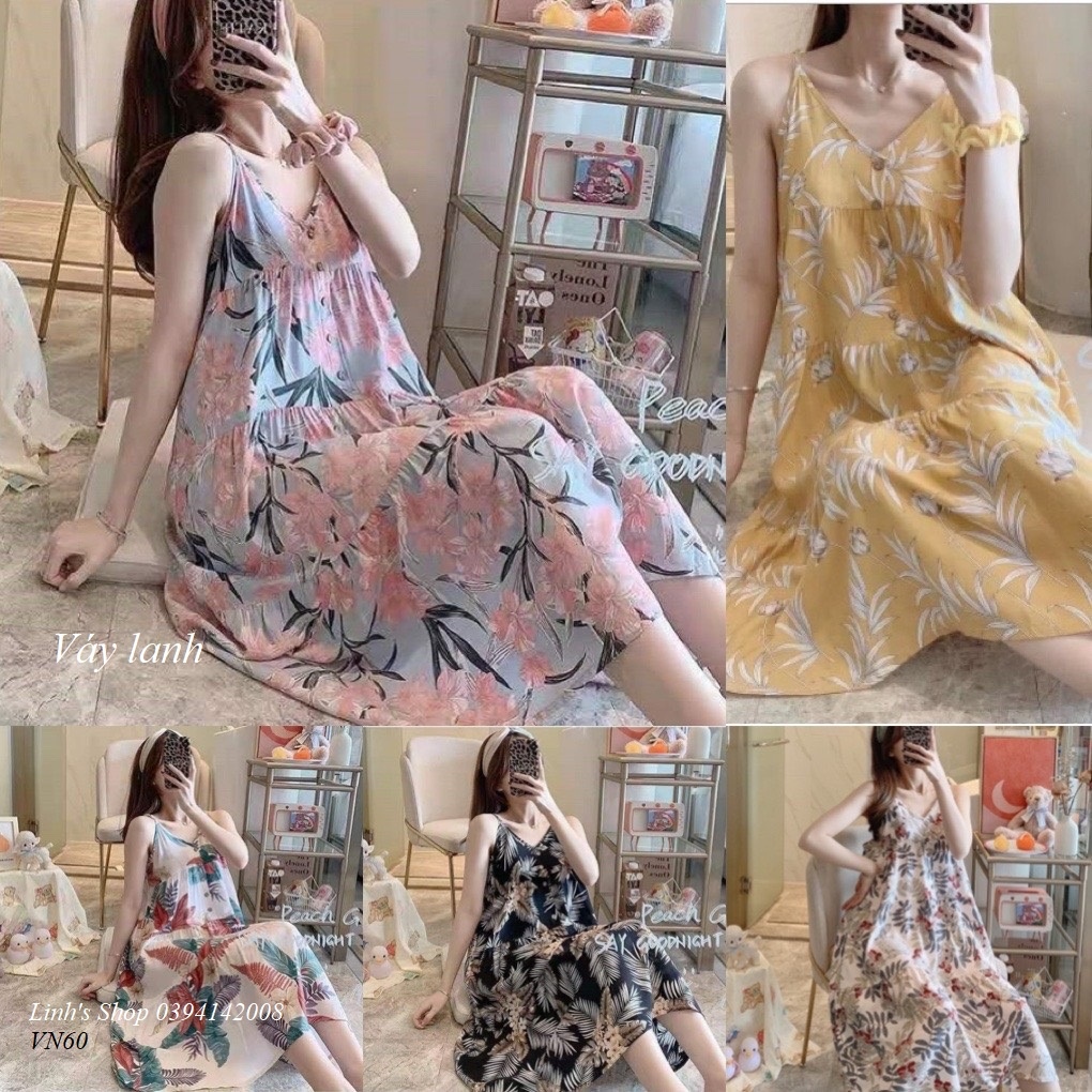 ✴✆₪ VÁY LANH SĂN Hàng Giao Luôn MẶC NHÀ ĐẦM MẶC NHÀ VN60