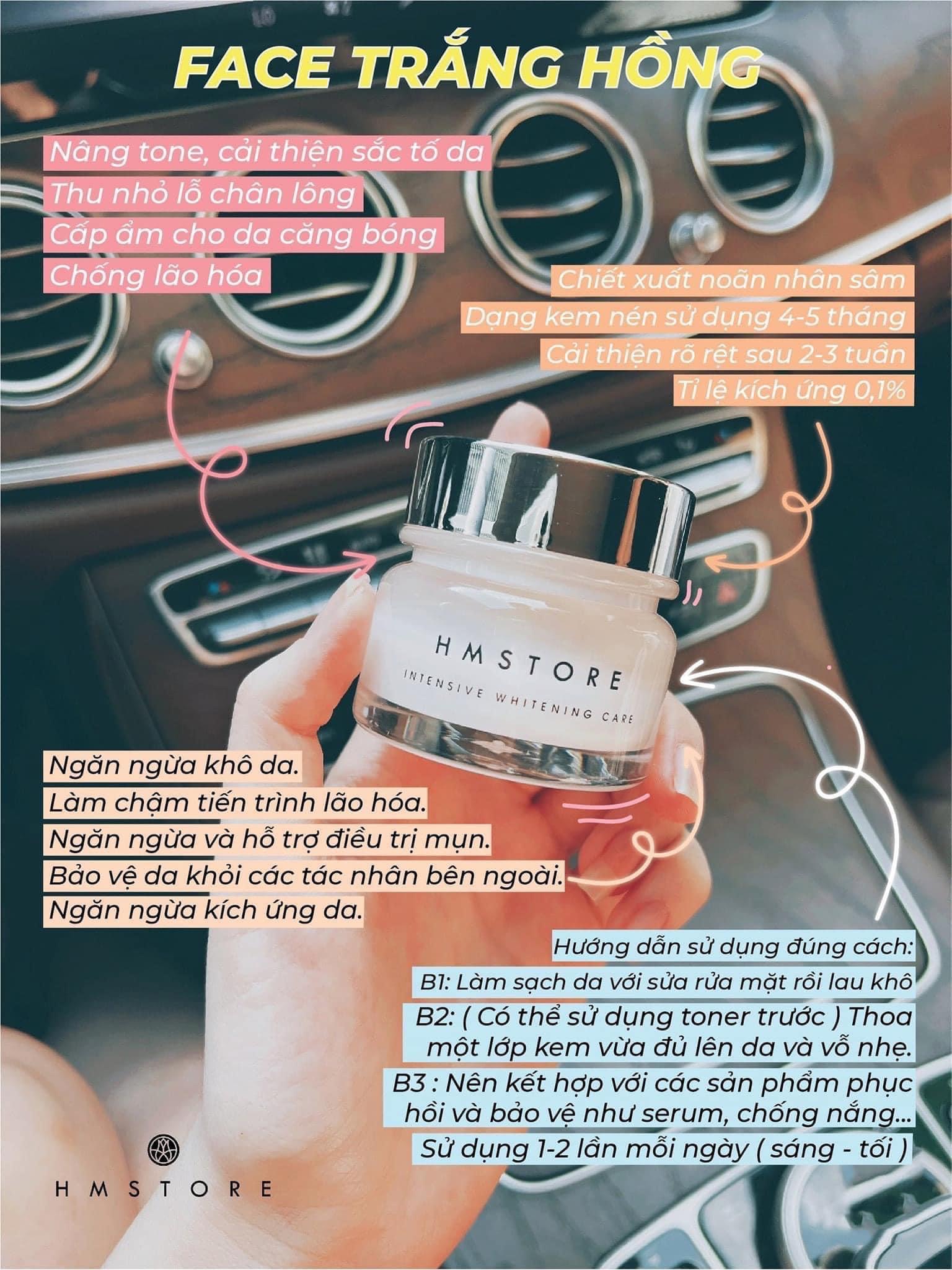 Kem face trắng hồng hm store