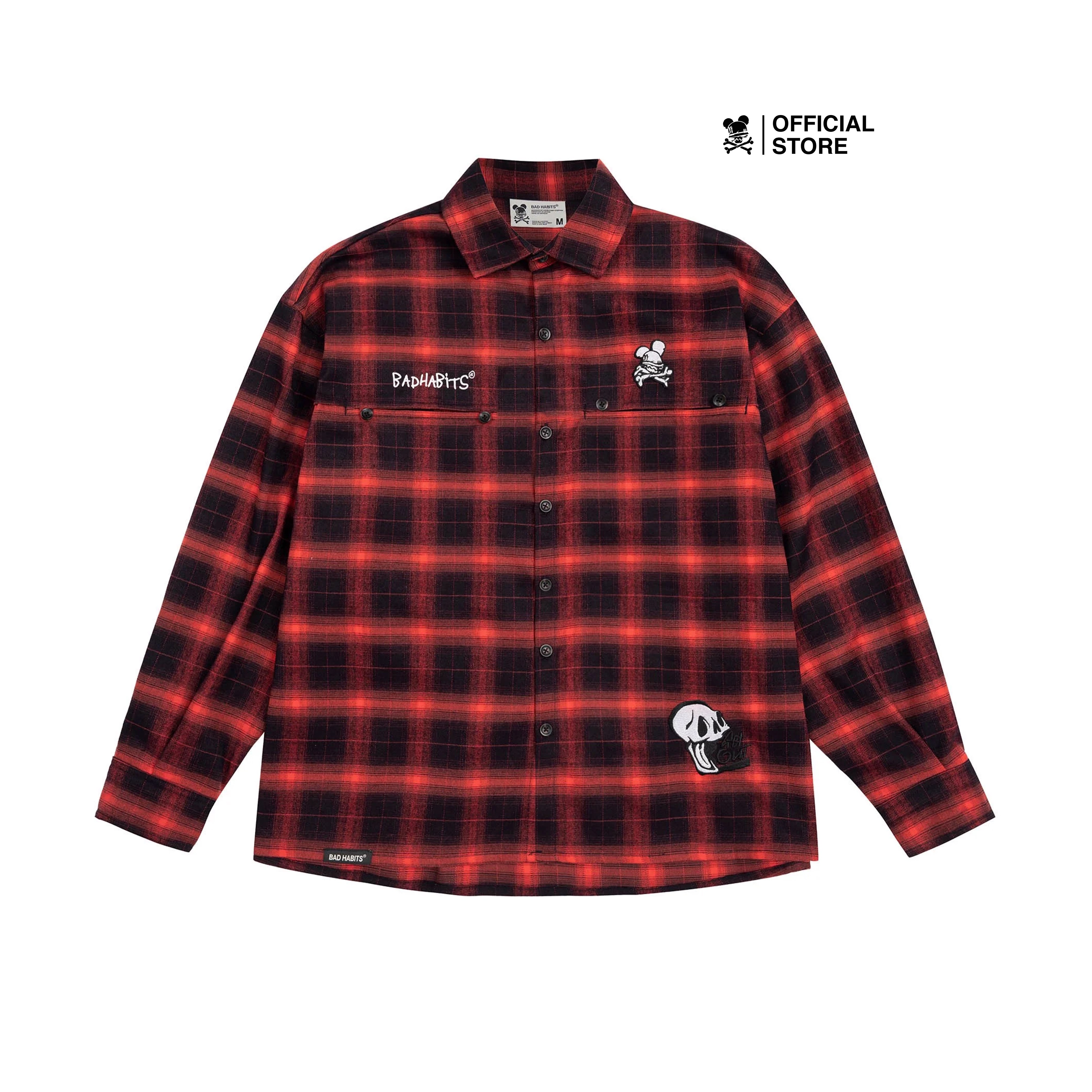 Áo sơ mi nam bad habits old skool flannel red - local brand chính hãng