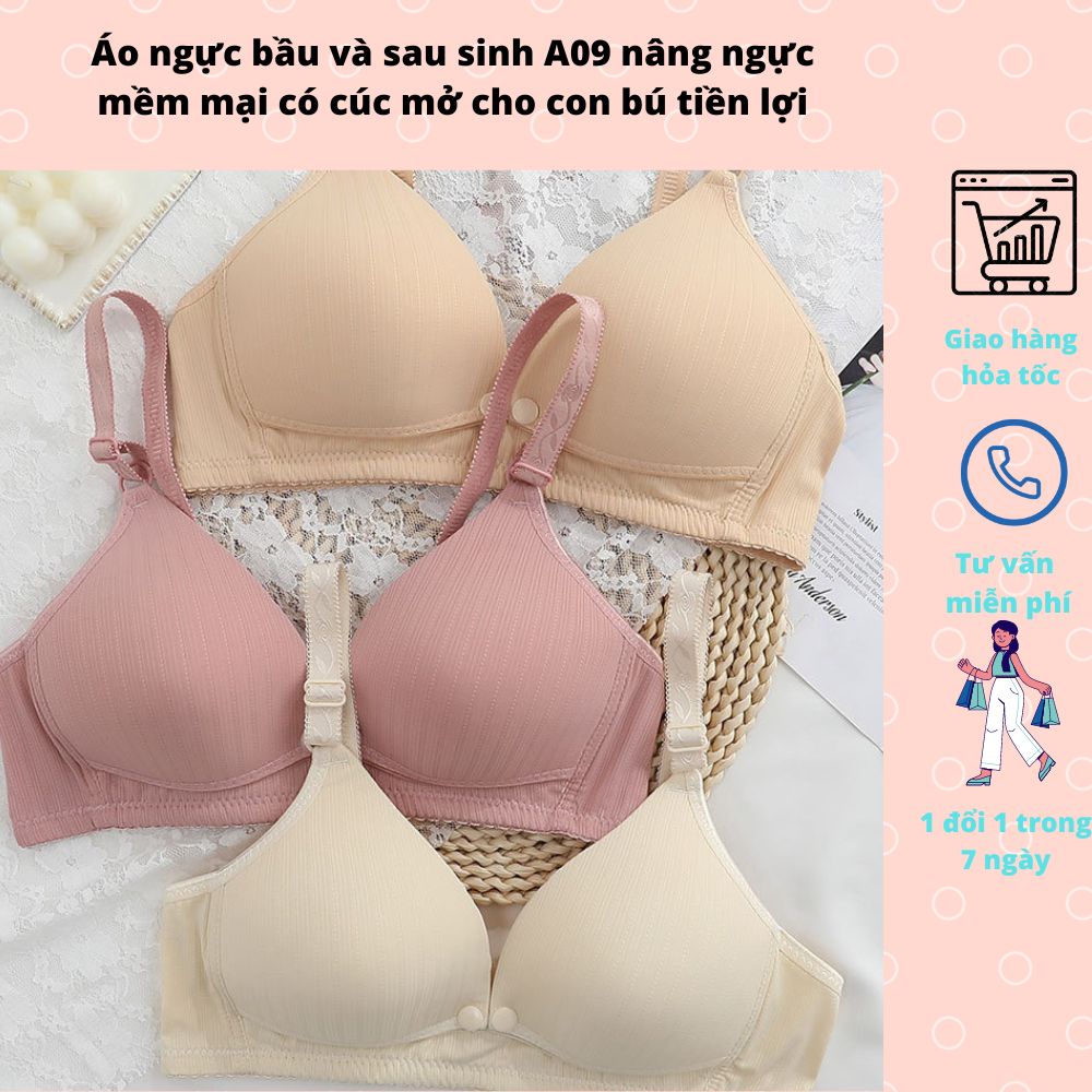 Áo Lót Bầu và sau sinh cho con bú A09 nâng ngực mềm mại có cúc mở ngực cho con bú tiện lợi