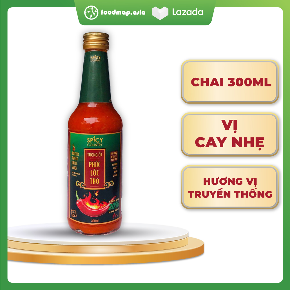 Tương Ớt Sạch Phúc Lộc Thọ Spicy Country Vị Cay Nhẹ - Chai 300ml - Foodmap