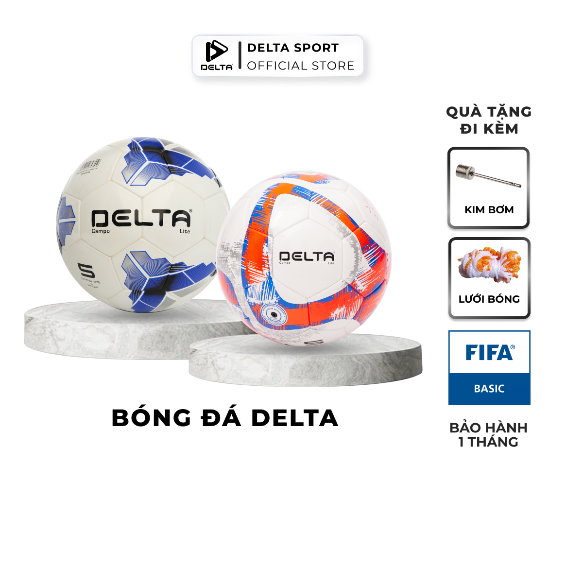 [Tặng kim bơm và Lưới bóng] Bóng Đá Dán DELTA 5D Size 5 Chất Liệu Da PU Chơi Trên Nhiều Loại Sân Sử Dụng Cho 12 Tuổi Trở Lên, Tiêu chuẩn Fifa