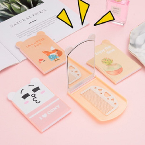 [HCM]Set Gương Lược Mini Hình Dễ Thương – Màu Ngẫu Nhiên - kireicos