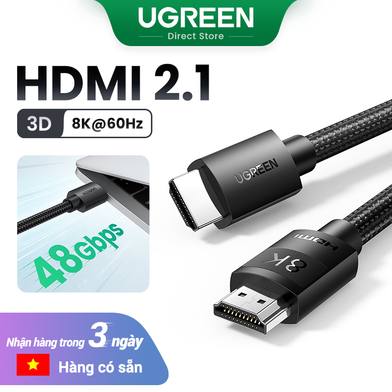 Mua 1 vẫn Freeship UGREEN 8K 60Hz HDMI 2.1 48Gbps Male to Male Cable