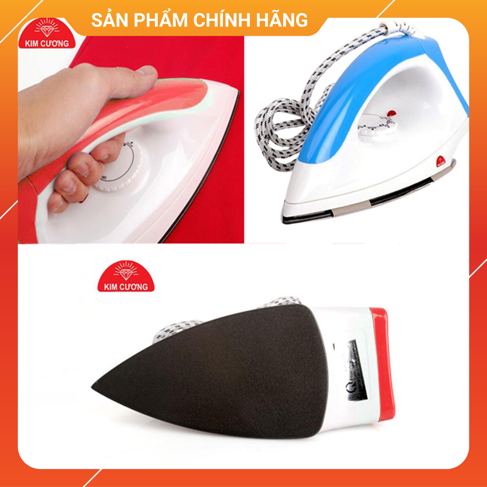 Bàn ủi kim cương kcbu-t602 khô - bàn là chính hãng - thông minh tự động ngắt- công suất 1000w
