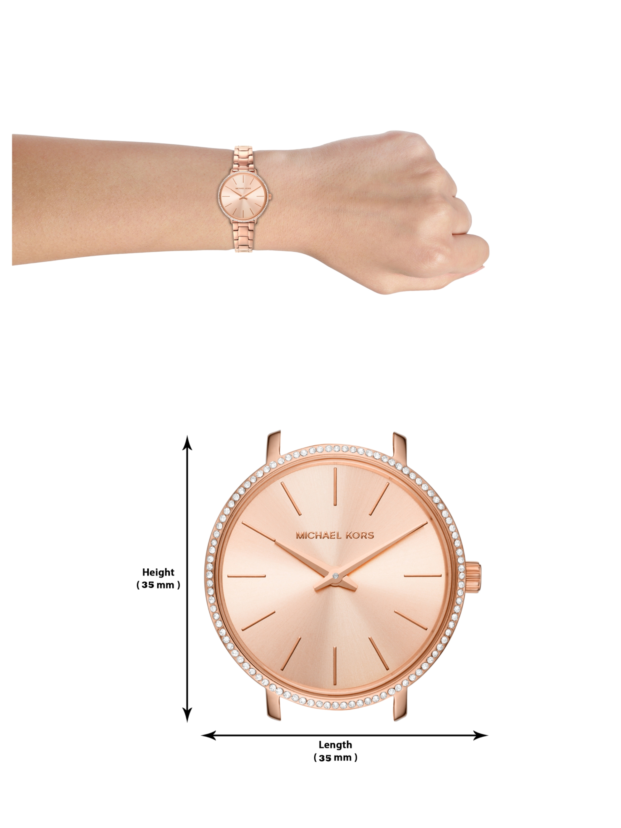 Set đồng hồ nữ khuyên tai và lắc tay Michael Kors MK1040 chính hãng