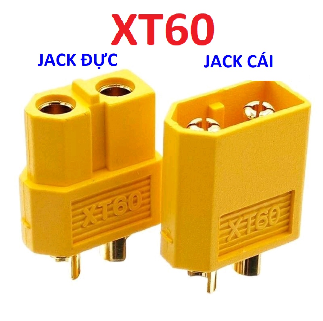 Combo 2 cái jack XT60 . Jack nguồn kết nối Xt60 mạ vàng, chịu tải cao, chuyên dùng kết nối xe điện, xe RC, máy bay điều khiển...