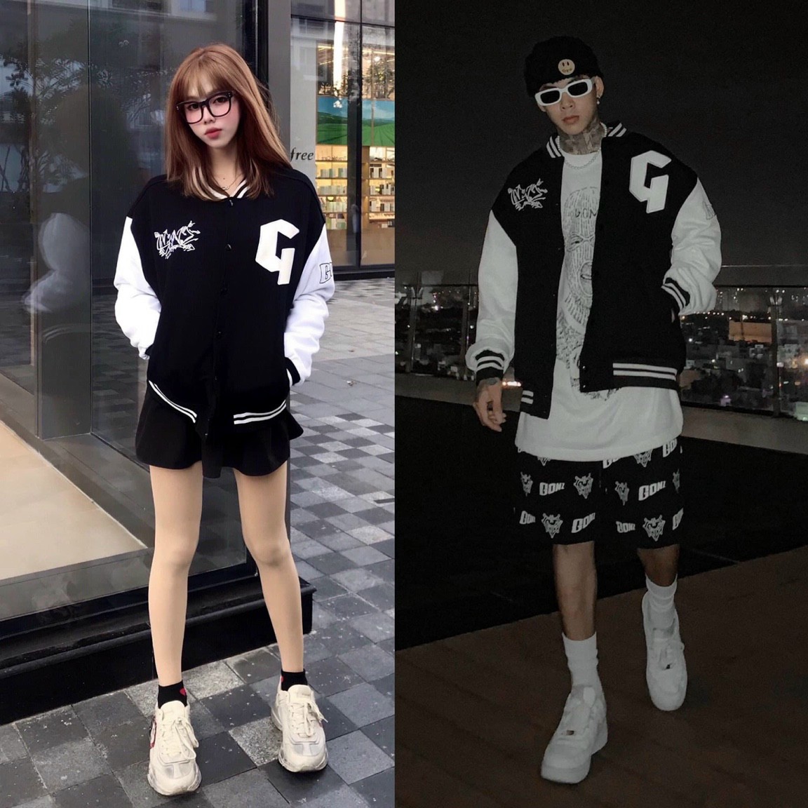 ÁO KHOÁC DÙ BOMBER CẶP ĐÔI IN CHỮ G SÀNH ĐIỆU TP