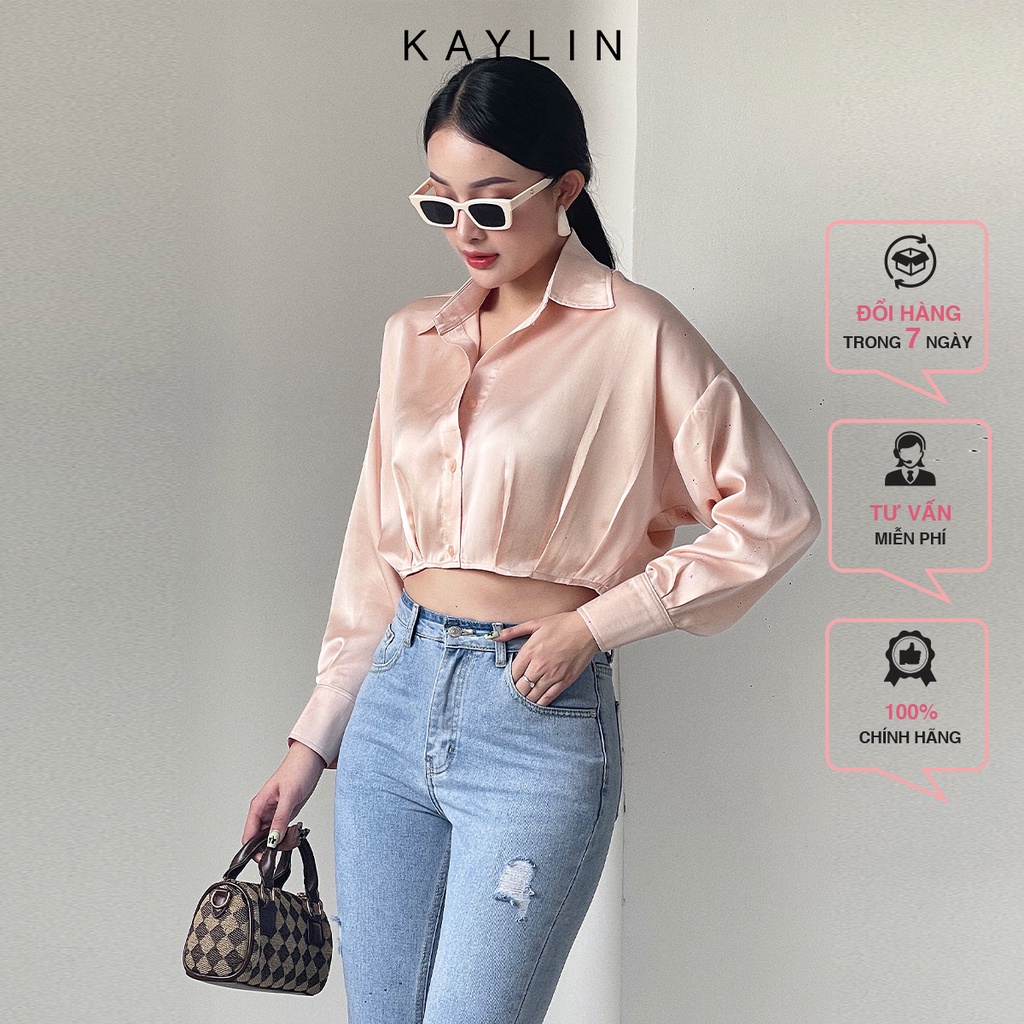 Áo sơ mi croptop n1726 - kaylin