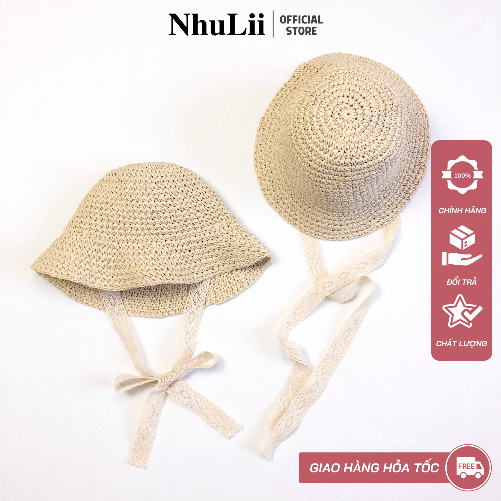 Nón cói cho bé nhulii nón cói dây ren cho bé 1 đến 3 tuổi ni030
