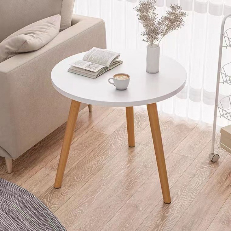 Bàn sofa, bàn trà vintage chân cao 40cm mặt tròn chân gỗ tự nhiên bọc simili mang tính thẩm mỹ cao chống mốc, bàn trà tròn mặt gỗ dày 1,5cm