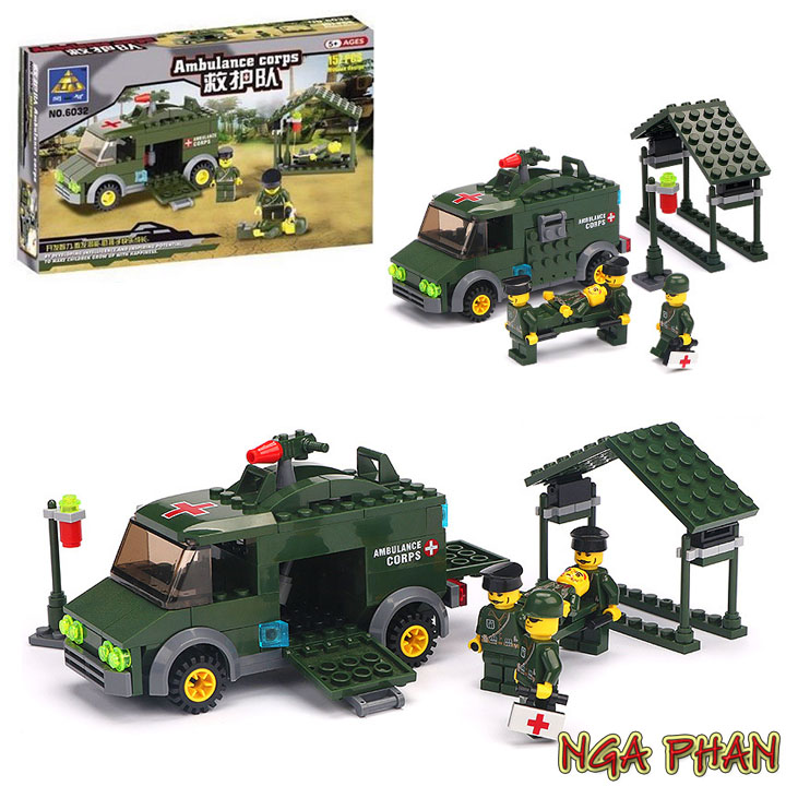Xe Cứu Thương Quân Đội 158 Tiết City Lego Kazi Đồ Chơi Xếp Hình Lắp Ráp