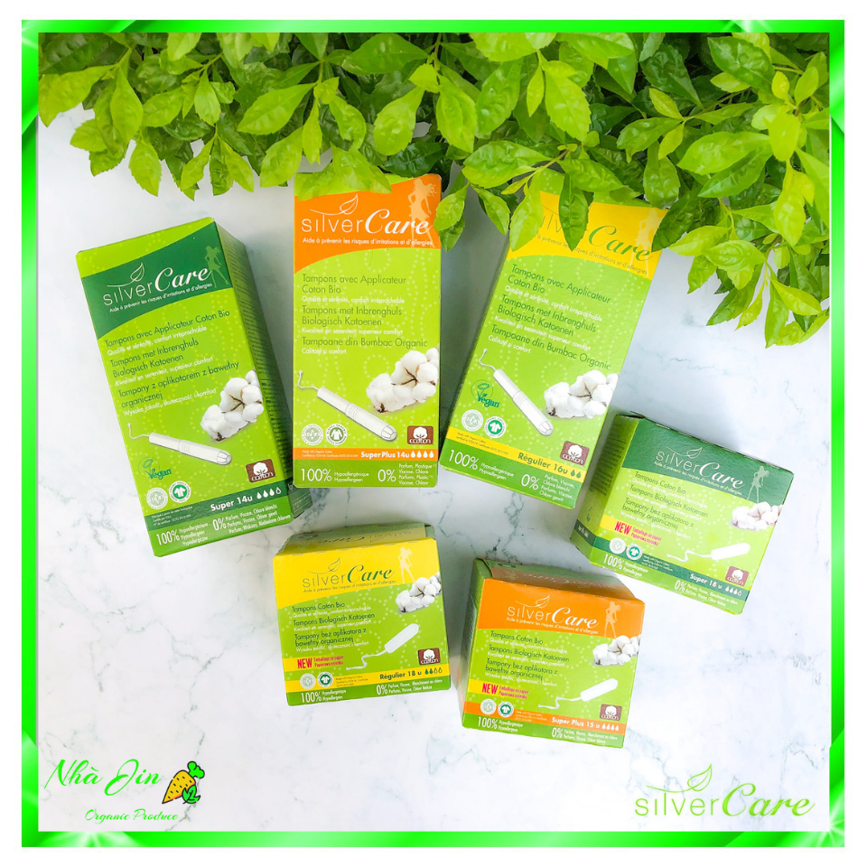 Tampon hữu cơ có cần đẩy và không có cần đẩy Silvercare