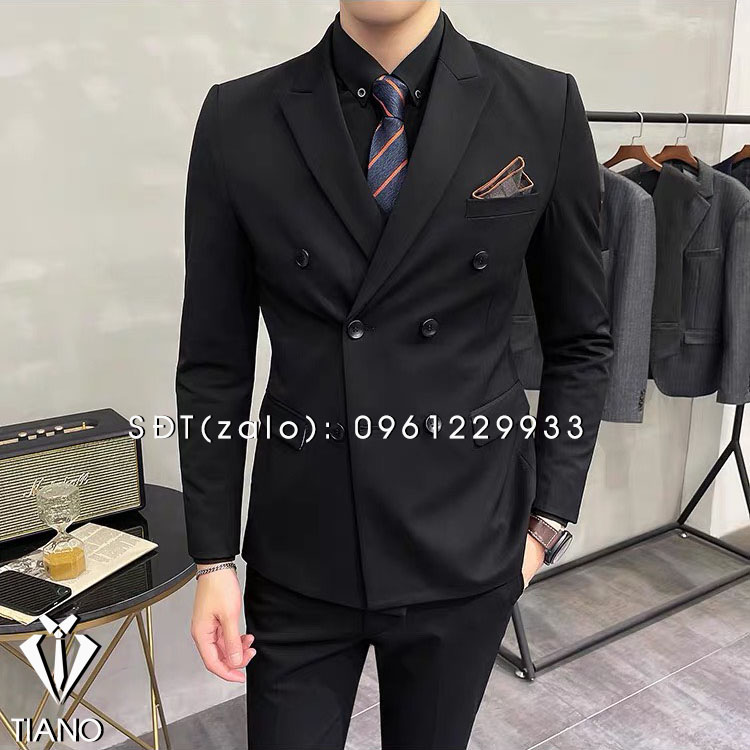 ÁO Vest Nam 6 khuy, 1 khuy, 2 khuy Hàn Quốc màu đen kẻ, Bộ suit nam trẻ trung form ôm, chất vải sịn, đủ size