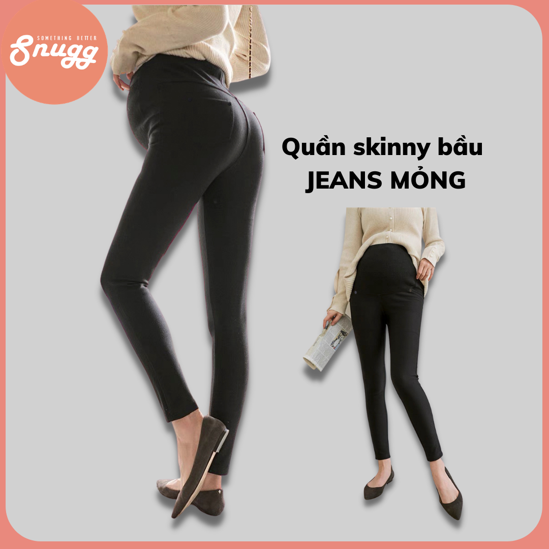 Quần bầu skinny- quần bầu jeans đen 2021- snugg việt snu2054