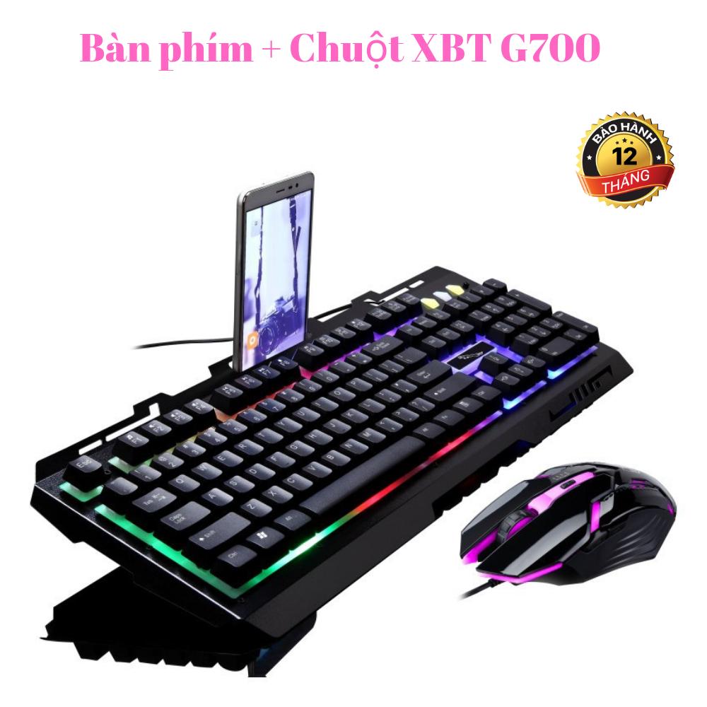 Bộ bàn phím và chuột máy tính g700 thiết kế led có giá đỡ điện thoại