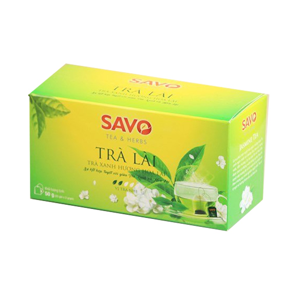 Trà Lài túi lọc SAVO - Hộp 25 gói x 2g Jasmine Tea