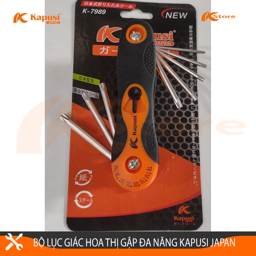 BỘ LỤC GIÁC HOA THỊ GẬP 8 CHI TIẾT - BỘ LỤC GIÁC BÔNG XẾP ĐA NĂNG KAPUSI JAPAN