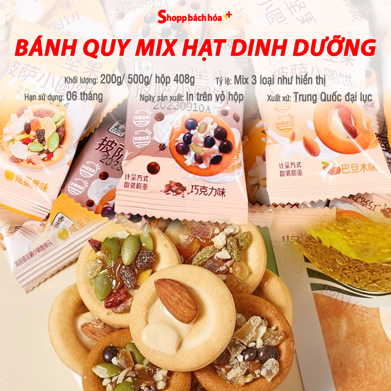 Bánh quy mix hạt dinh dưỡng, bánh pizza hạt, bánh nướng hạt ngũ cốc – 200g/ 408g/ 500g