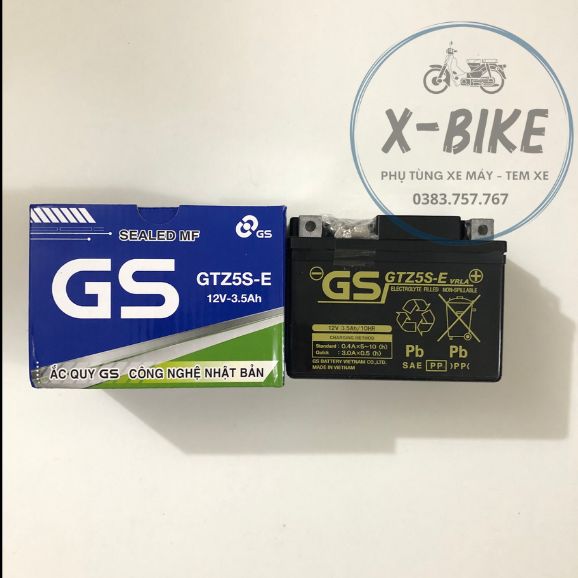 Bình Ắc Quy Xe Máy GS GTZ5S-E (12V - 3.5 Ah) Màu Xanh Đậm Dành Cho Future, Wave RS, Wave RSV, Wave S
