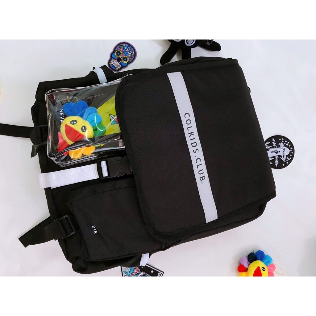 [ảnh thật] BaLô Đi Hoc,BaLô nam,BaLô Nữ phản quang Season 3 CND Colkids SS3 unisex Trắng và Đen
