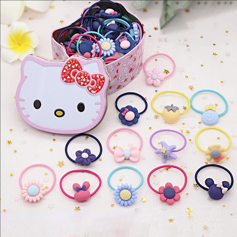 Hộp thun cột tóc kitty cho bé
