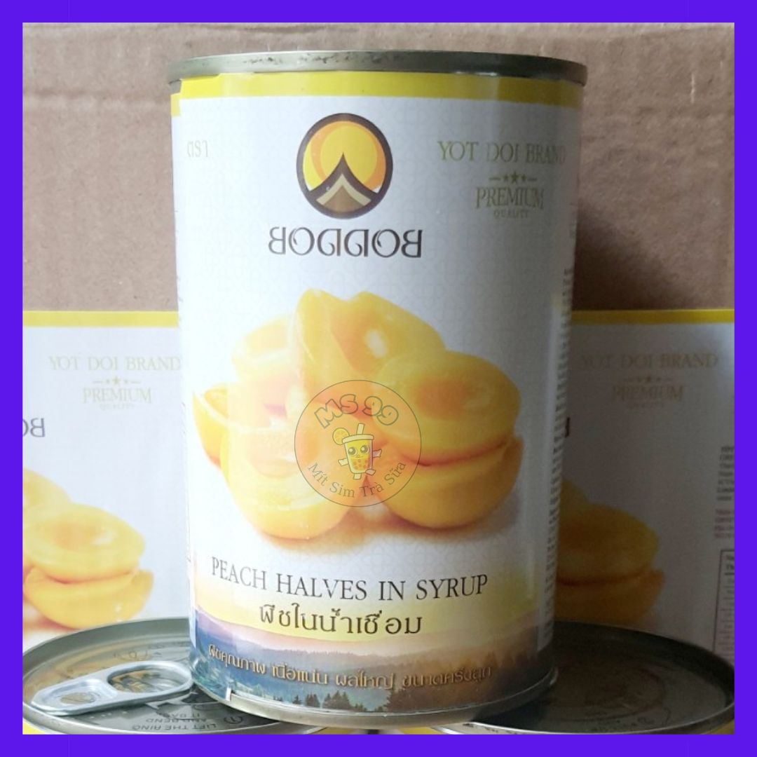 Đào Ngâm BoddoB Thái Lan Lon 425g giòn ngọt thơm ngon
