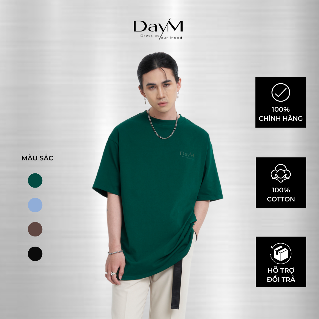 Áo thun nam daym | the mood - form âu, oversize, 100% cotton co giãn 2 chiều thoáng mát, 250gsm