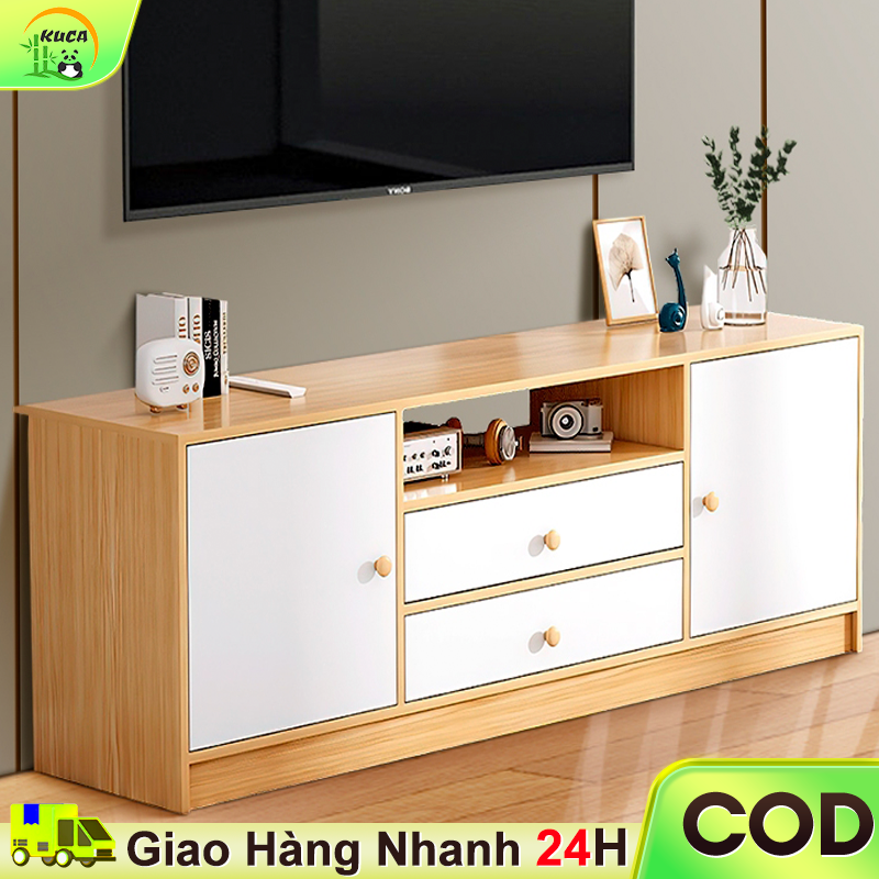 KUCA Kệ Tivi gỗ để sàn Tủ kệ Tivi có ngăn kệ chất liệu MDF phong cách bắc âu hiện đại - TV9