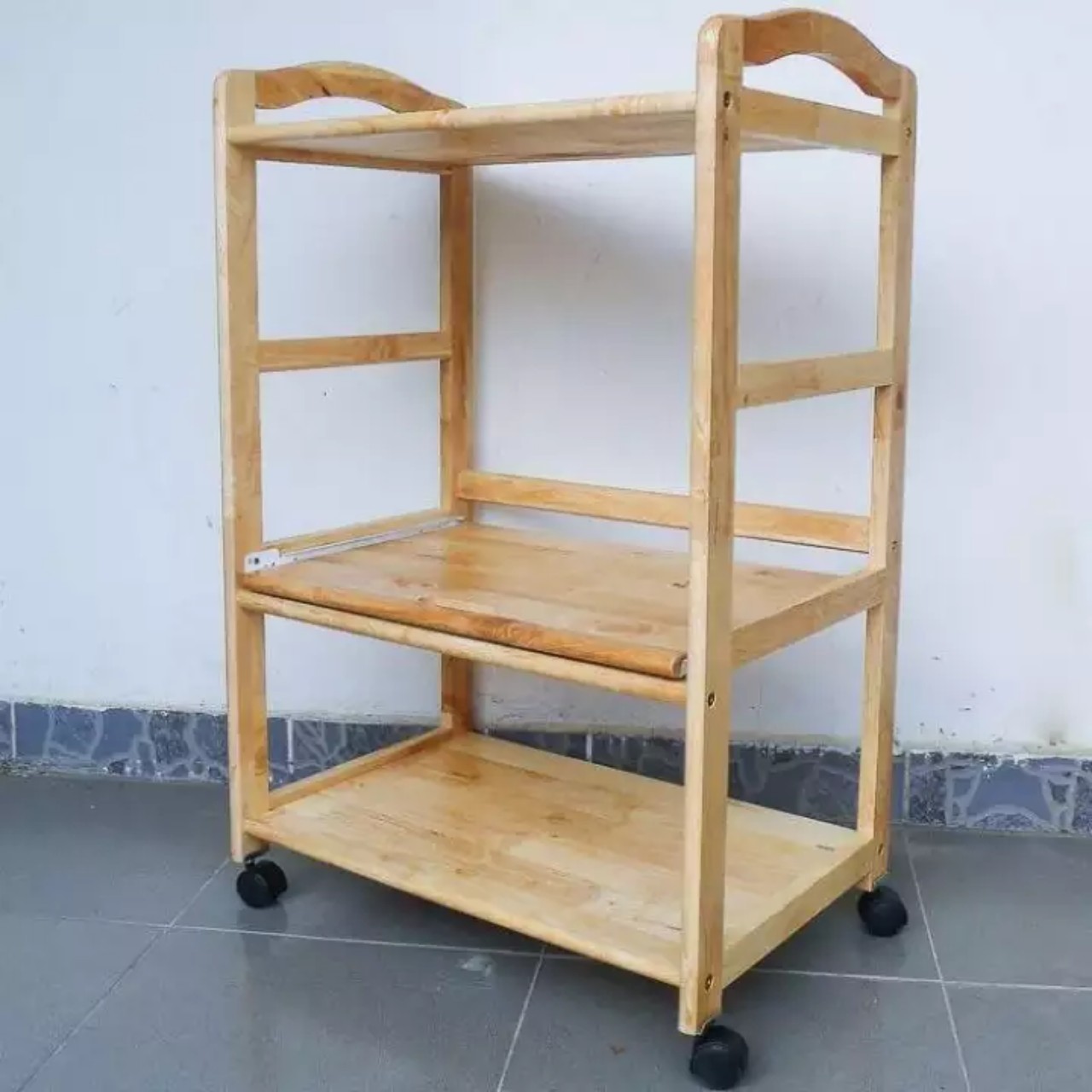[HCM]Kệ gỗ để lò vi sóng 3 tầng