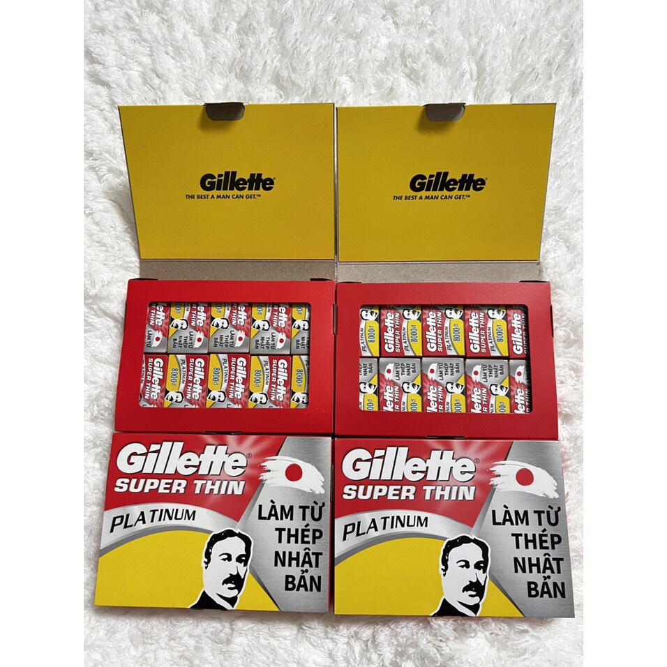 Lưỡi lam gillette super thin - hộp 100 lưỡi chính hãng