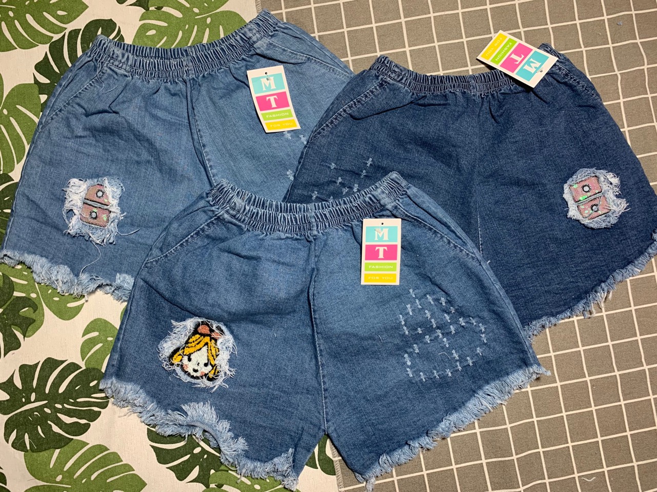 Quần short, quần đùi jean nữ thời trang lưng thun