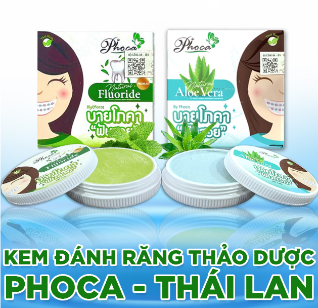Kem đánh răng thảo dược BY PHOCA Thái Lan 25g giúp răng trắng sáng, dùng được cho người niềng răng
