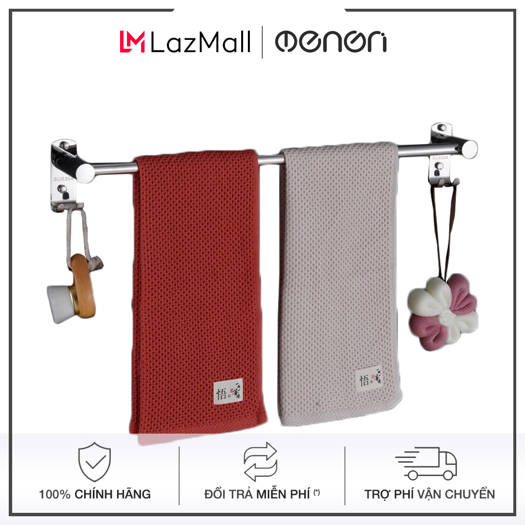 Giá treo khăn tắm OENON chất liệu INOX 304 lắp đặt dán tường gạch men hoặc khoan vít tường