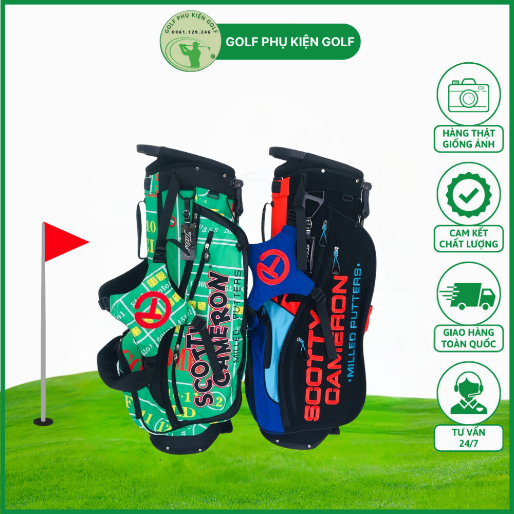 Túi Đựng Gậy Golf Chân Chống-Golf Bag For Men And Women-  Golf Caddy Bag Túi Gậy Scosstty Cameronn-Túi Gậy Golf- Golf- Túi Golf Có Chân Chống-Túi Đựng Gậy Golf Màu Đen Màu Xám-Túi Golf 2023-Túi Đựng Gậy Thời Trang 2023