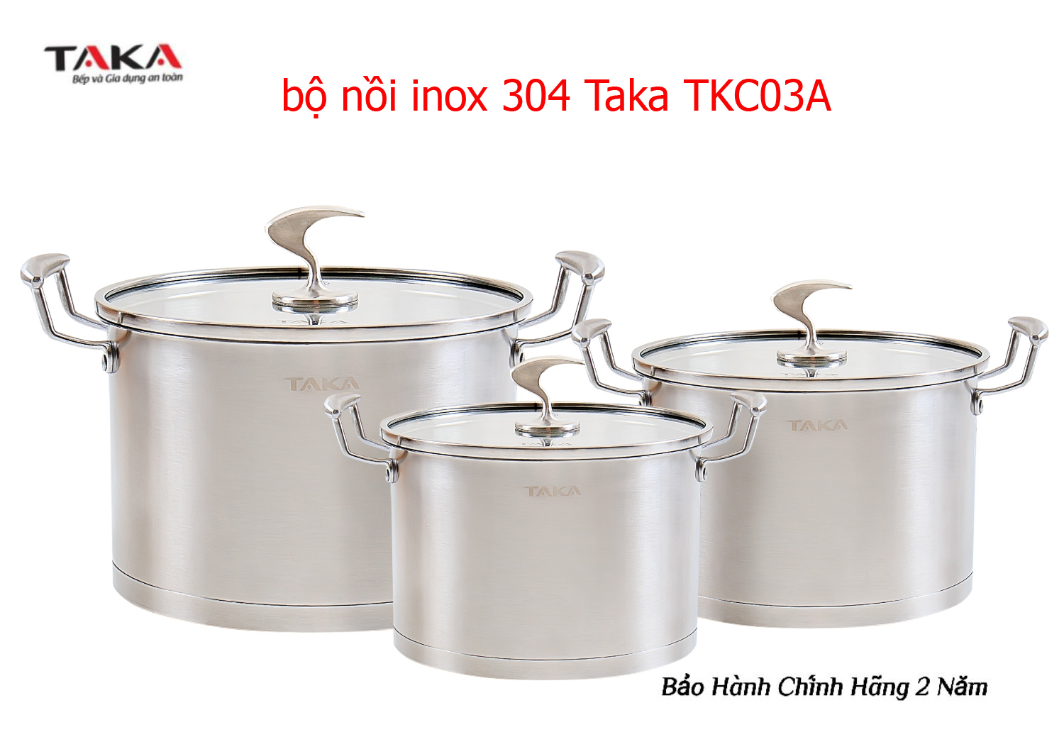 Bộ nồi từ inox cao cấp taka tkc03a