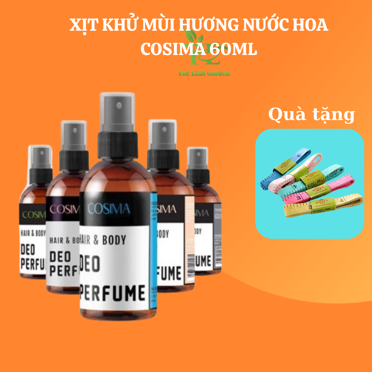 Xịt khử mùi ngăn tiết mồ hôi Cosima 60ml hương nước hoa khử mùi hôi nách, hôi tóc, hôi chân, không gây ố vàng áo shop chính hãng Tuệ Linh Garden